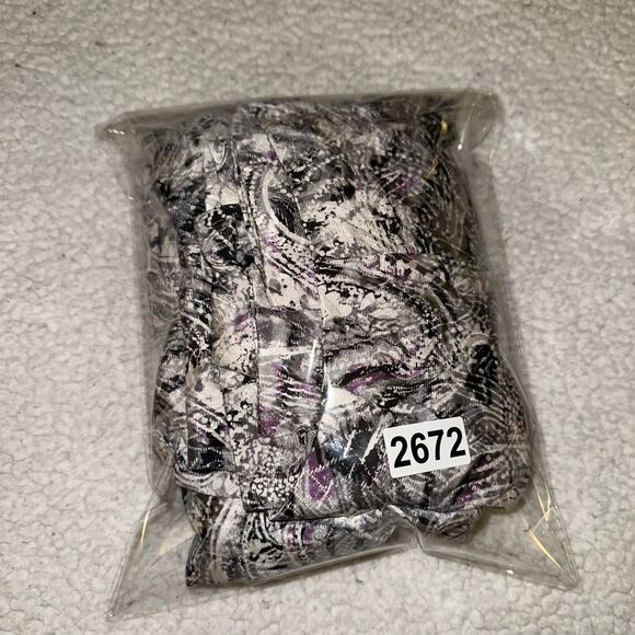 Chicos XL (Sz 3) Silk Blend Blazer Jacket White Black Purple Abstract Womens EUC - Picture 12 of 12